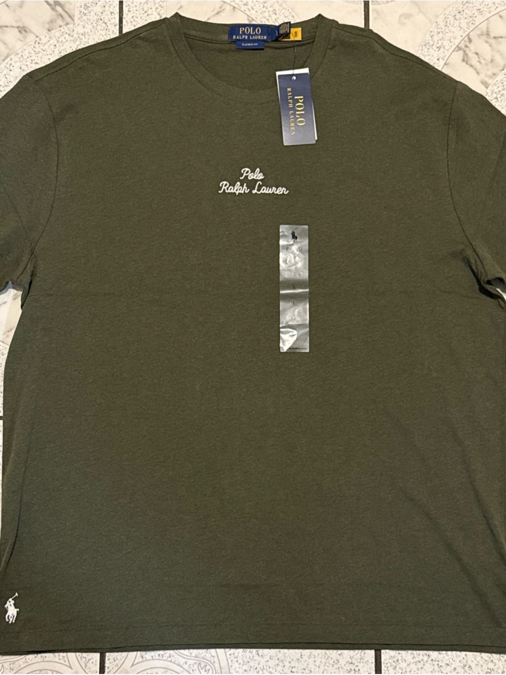 New Polo Ralph Lauren Embroidered Logo Classic Fit T-Shirt Green Mens Size Large